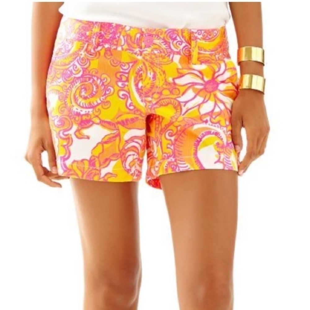 LILLY‎ PULITZER / The Callahan Shorts Sunshine Yellow Sea and Be Seen Size 00